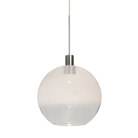 Newton 8 Cord Pendant, Milky White/Clear, Satin Nickel Finish, 1x3W LED